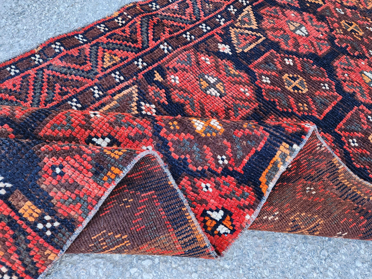 3x9 Boho Herki Runner Rug, Kitchen Decor, Living Room Decor, Hand Made Wool, Kitchen Decor