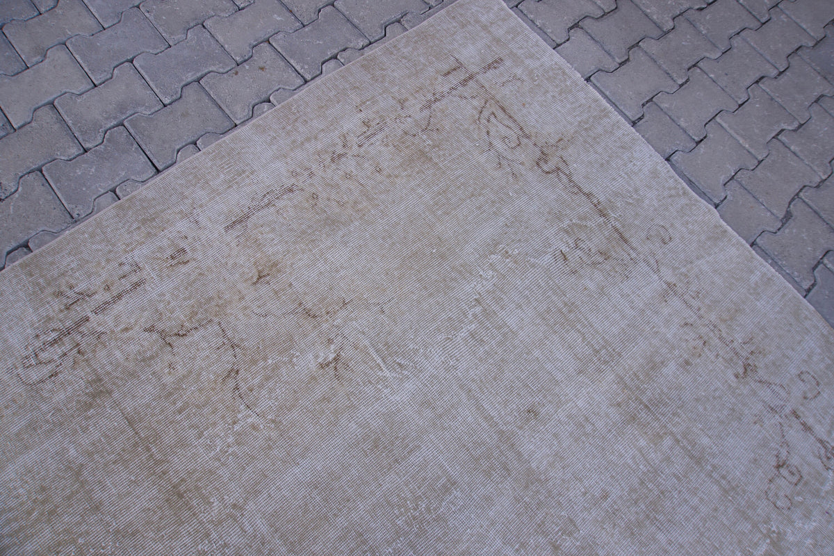 7x10 Neutral Rug, Boho Home Decor, Turkish Beige  Wool Hand Made