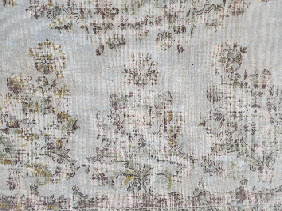 7x10 Turkish Neutral Rug, Hand Made Oriental Rug, Medallion Home Design