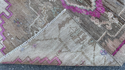 3x4 Boho Kars Rug, Hand Knotted Up Cycled Wool, Farmhouse Decor