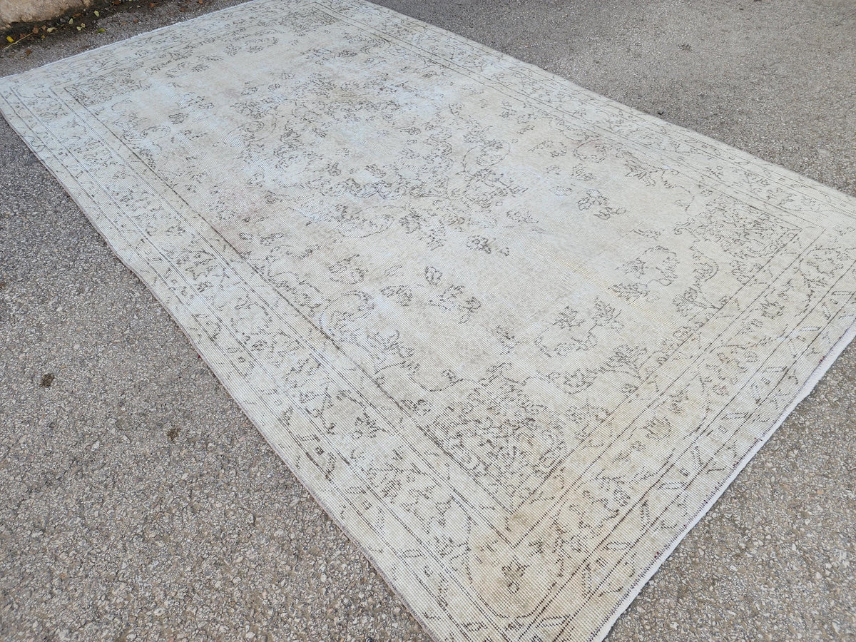Oushak Rug 5x9: Turkish Wool Bohemian Design, Rustic Farmhouse Decor