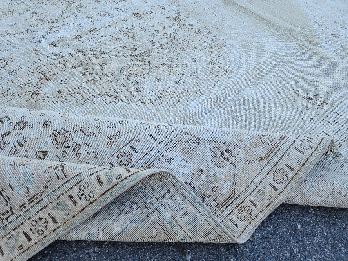 10x12 Muted Neutral Rug, Oversize Carpet For Living Room Decor, Beige Cream and Brown