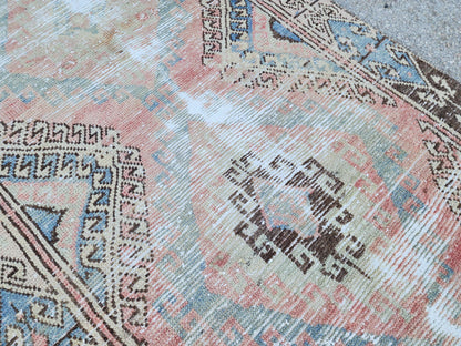 Anatolian Rug 3x7, Turkish Hand Knotted Rustic Decor, Oriental Boho Decor