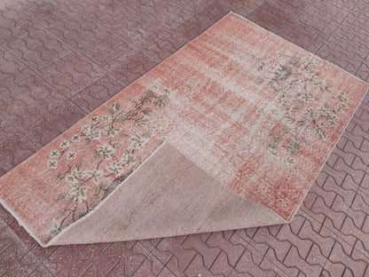 Handwoven Turkish Oushak Rug: Bohemian Wool & Cotton Area Rug (3.4x6.7)