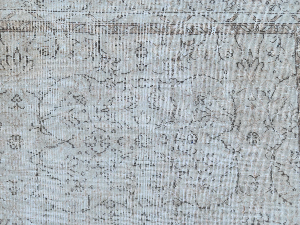 Neutral Rug 5x9, Hand Knotted, Oriental Living Room Decor, Beige and Brown