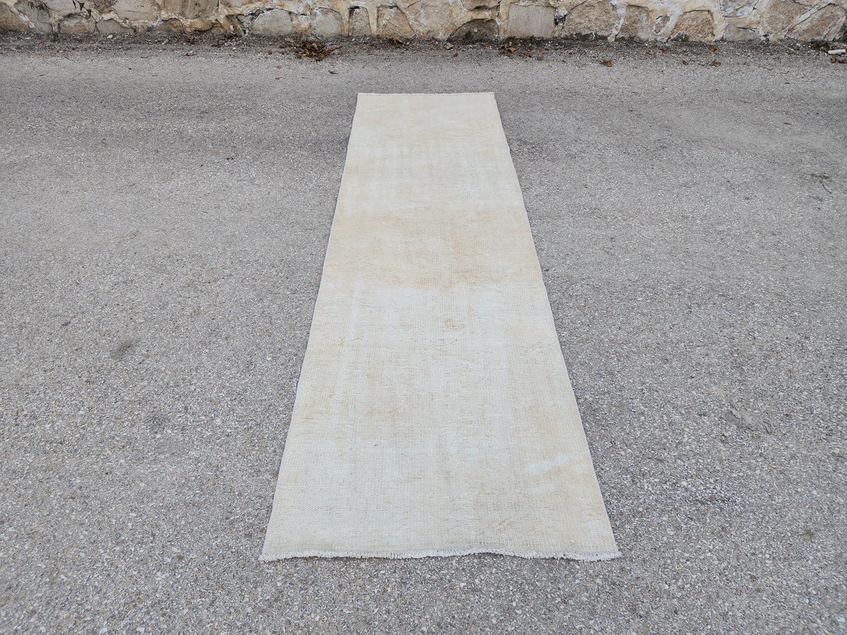 2x9 Neutral Wool Runner Rug, Handcrafted Hallway & Entryway Accent