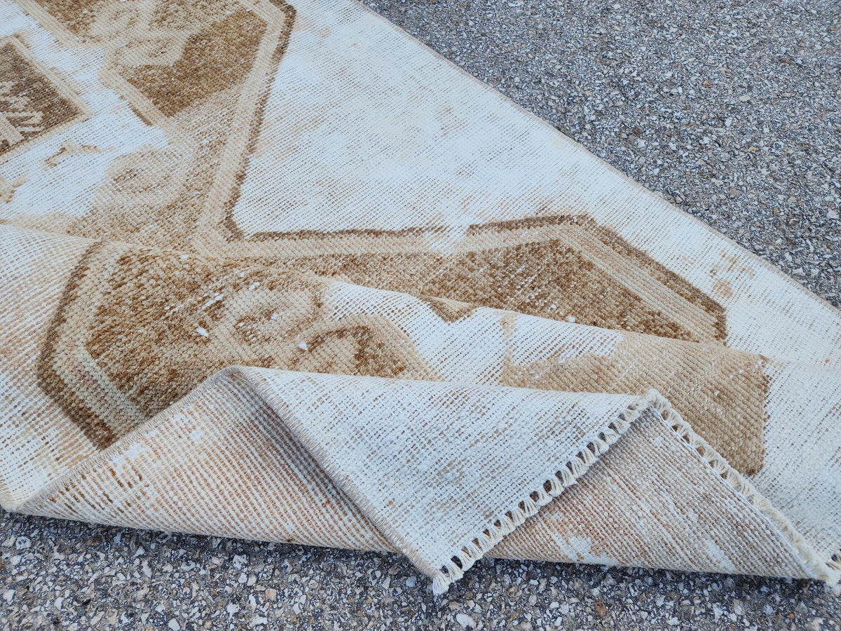 3x13 Handmade Turkish Oushak Runner Rug: Farmhouse Hallway Decor