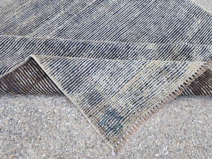 4x10 Gray Turkish Runner Rug: Handcrafted Oriental Boho Hallway Decor