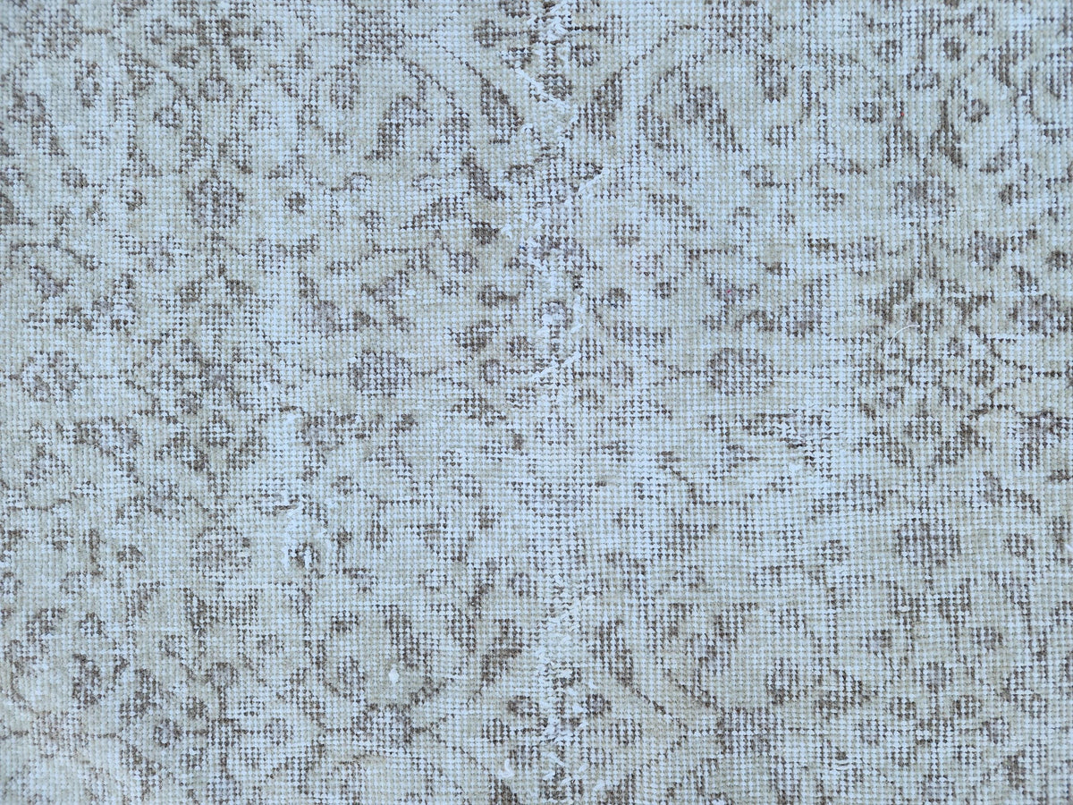 Neutral Wool Rug 3x6: Hand Made, Turkish Beige Decor, Kitchen Design