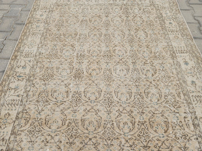 Handwoven Turkish Oushak Rug: 5x9 Wool & Cotton Area Rug