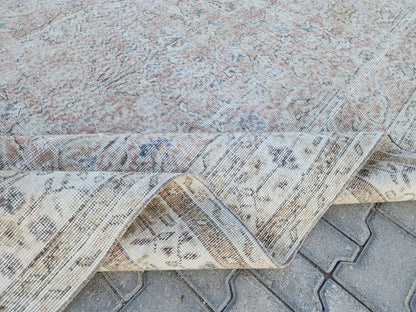 6x10 Turkish Rug, Boho Home Decor, Faded Pink Neutral Carpet