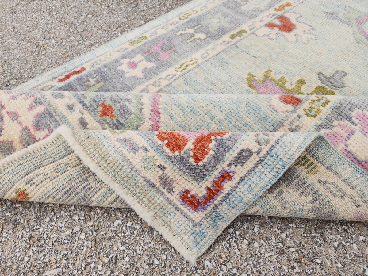 3x6 Oushak Rug: Pastel Turkish Wool Runner, Boho Hallway Rug