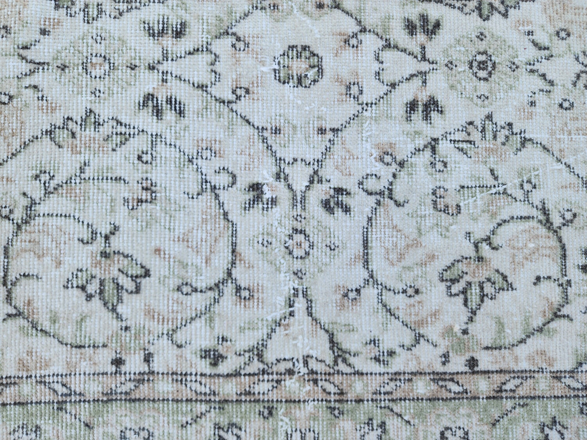 Handwoven Turkish Oushak Rug 4x7: Wool & Cotton Blend