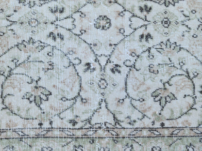 Handwoven Turkish Oushak Rug 4x7: Wool & Cotton Blend