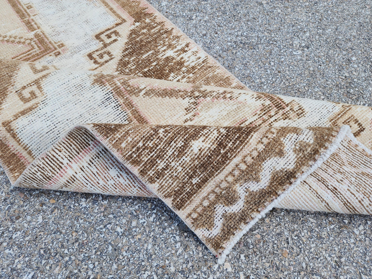 2x11 Turkish Oushak Wool Runner Rug: Bohemian Farmhouse Hallway Decor