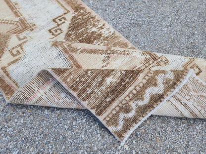2x11 Turkish Oushak Wool Runner Rug: Bohemian Farmhouse Hallway Decor