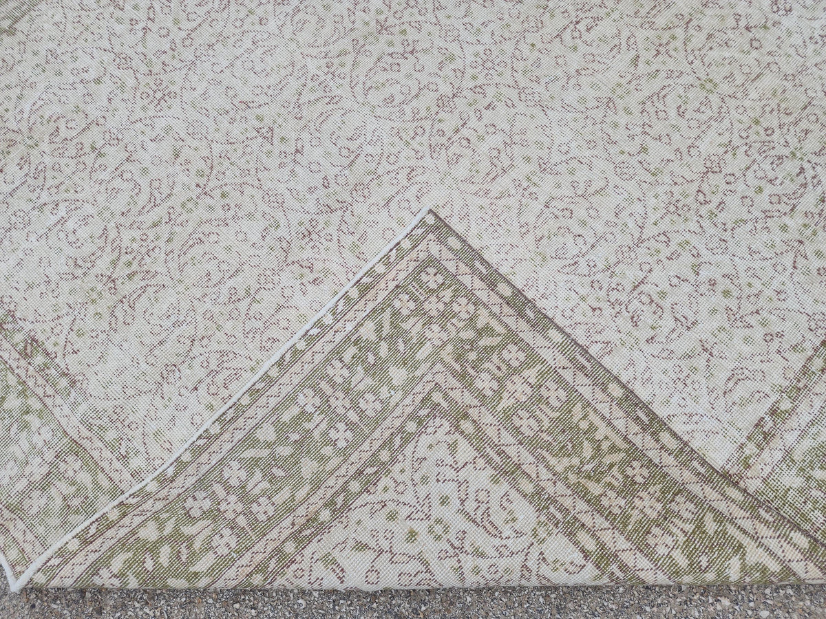 Handmade Wool Oushak Rug 7x10: Turkish Neutral Area Rug