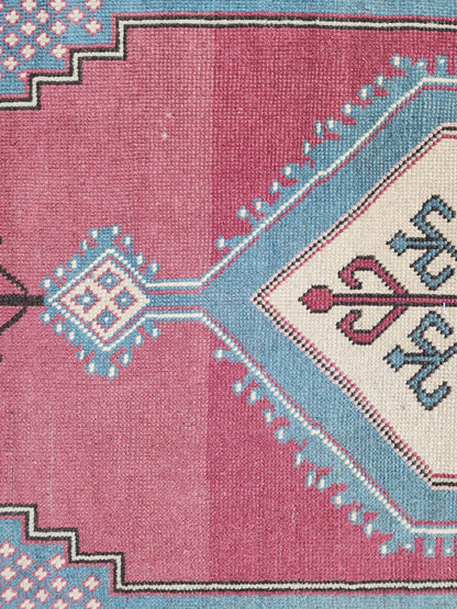 4x9 Turkish Wool rug, Bohemian Living Room Decor, Oriental Hand Made Carpet