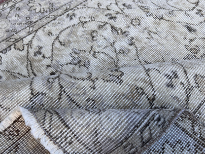 Handwoven Turkish Oushak Rug 4x7: Wool & Cotton Rustic Rug