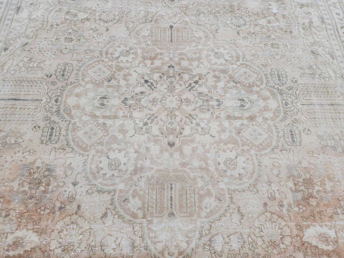 9x12 Neutral Wool Area Rug, Oversized Living Room Decor, Beige And Brown