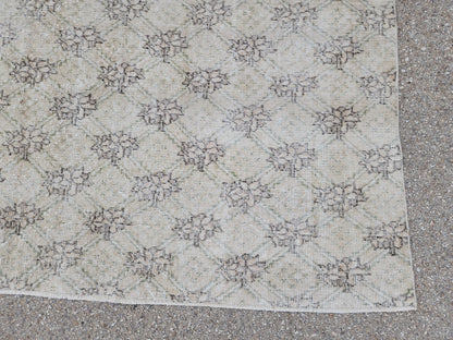 Neutral Oushak Rug 7x10: Hand-Knotted Turkish Wool Area Rug
