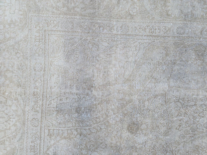 9x12 Muted Rug, Gray ad Beige Up Cycled Wool, Living Room Bohemian Decor