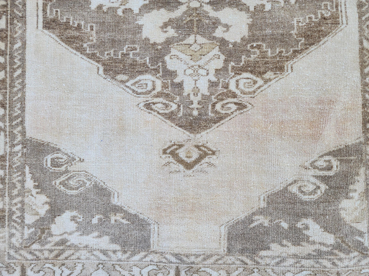 Turkish Runner Rug 4x11.7 ft, Malatya Hand Knotted Up Cycled Wool, Eco Friendly