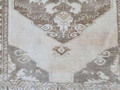 Turkish Runner Rug 4x11.7 ft, Malatya Hand Knotted Up Cycled Wool, Eco Friendly