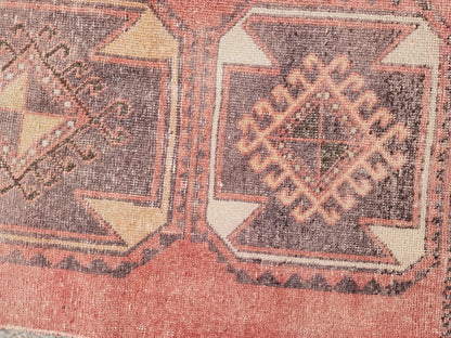 Turkish Runner Rug 2.6x9.8 ft, Oriental Hand Made Carpet, Hallway Rustic Runner