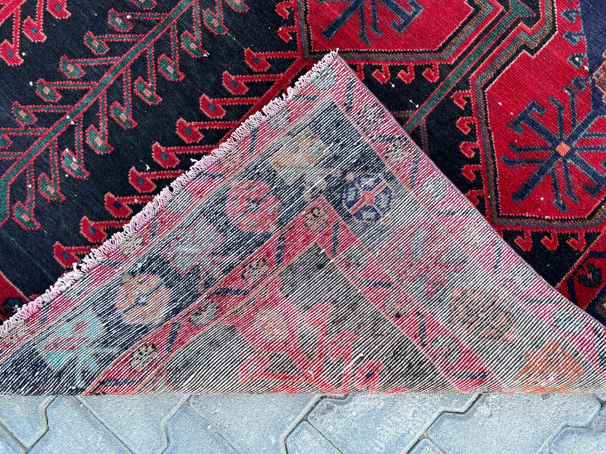 4x8 Wool Heriz Rug: Antique Turkish Area Rug