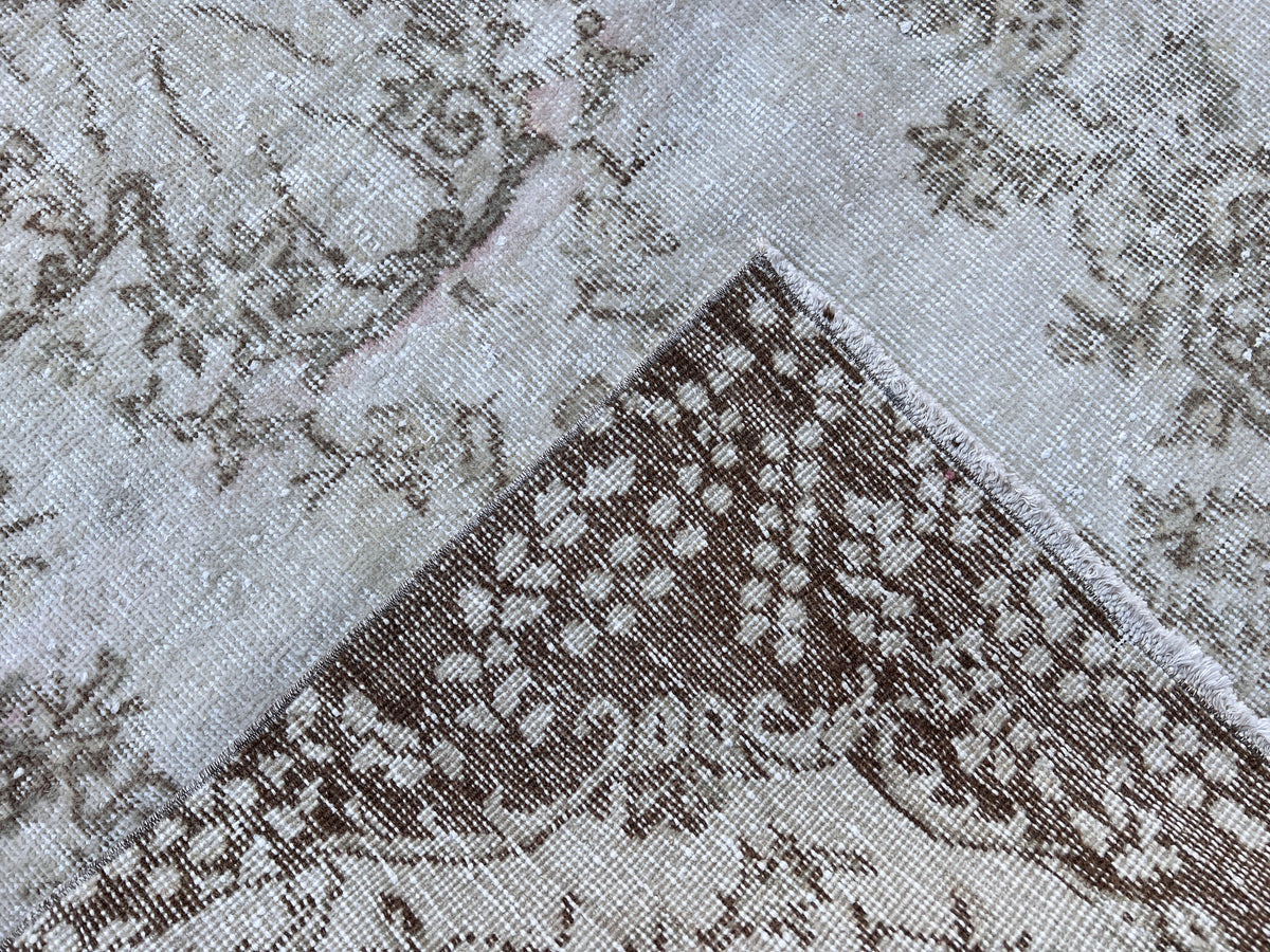 Handwoven Turkish Oushak Rug 4x7: Wool & Cotton Bohemian Rug