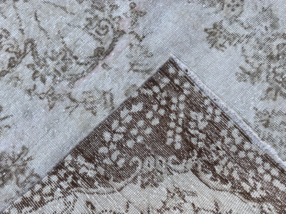 Handwoven Turkish Oushak Rug 4x7: Wool & Cotton Bohemian Rug