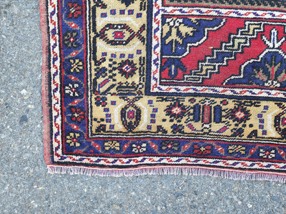 5x8 Vintage Oushak Rug: Hand-Knotted Oriental Wool Rug