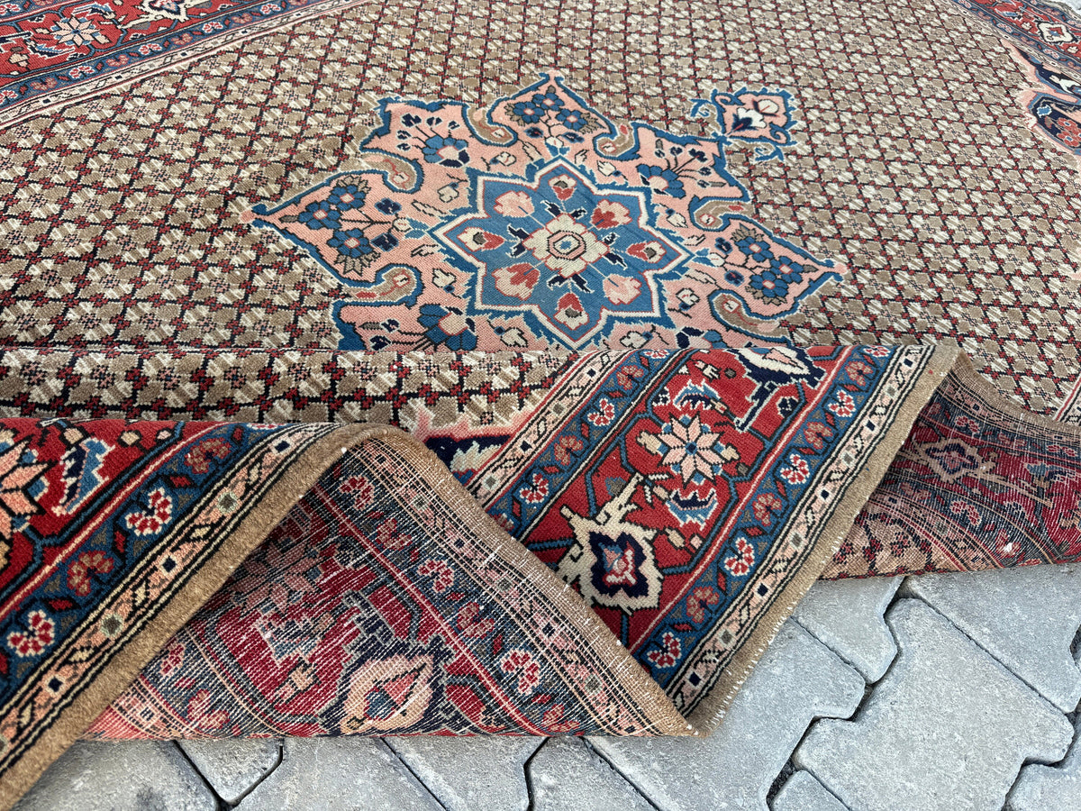 Antique Persian Rug 5x9: Hand-Knotted Wool Carpet, Boho Home Decor