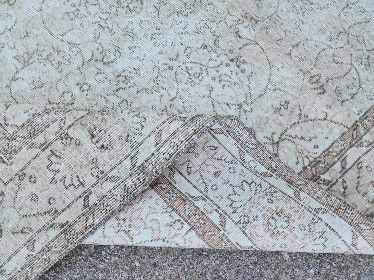 Neutral Rug 5x9, Hand Knotted, Oriental Living Room Decor, Beige and Brown