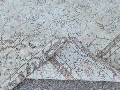 Neutral Rug 5x9, Hand Knotted, Oriental Living Room Decor, Beige and Brown