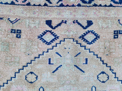 Vintage Oushak Rug 4x6: Neutral Turkish Handmade Area Rug