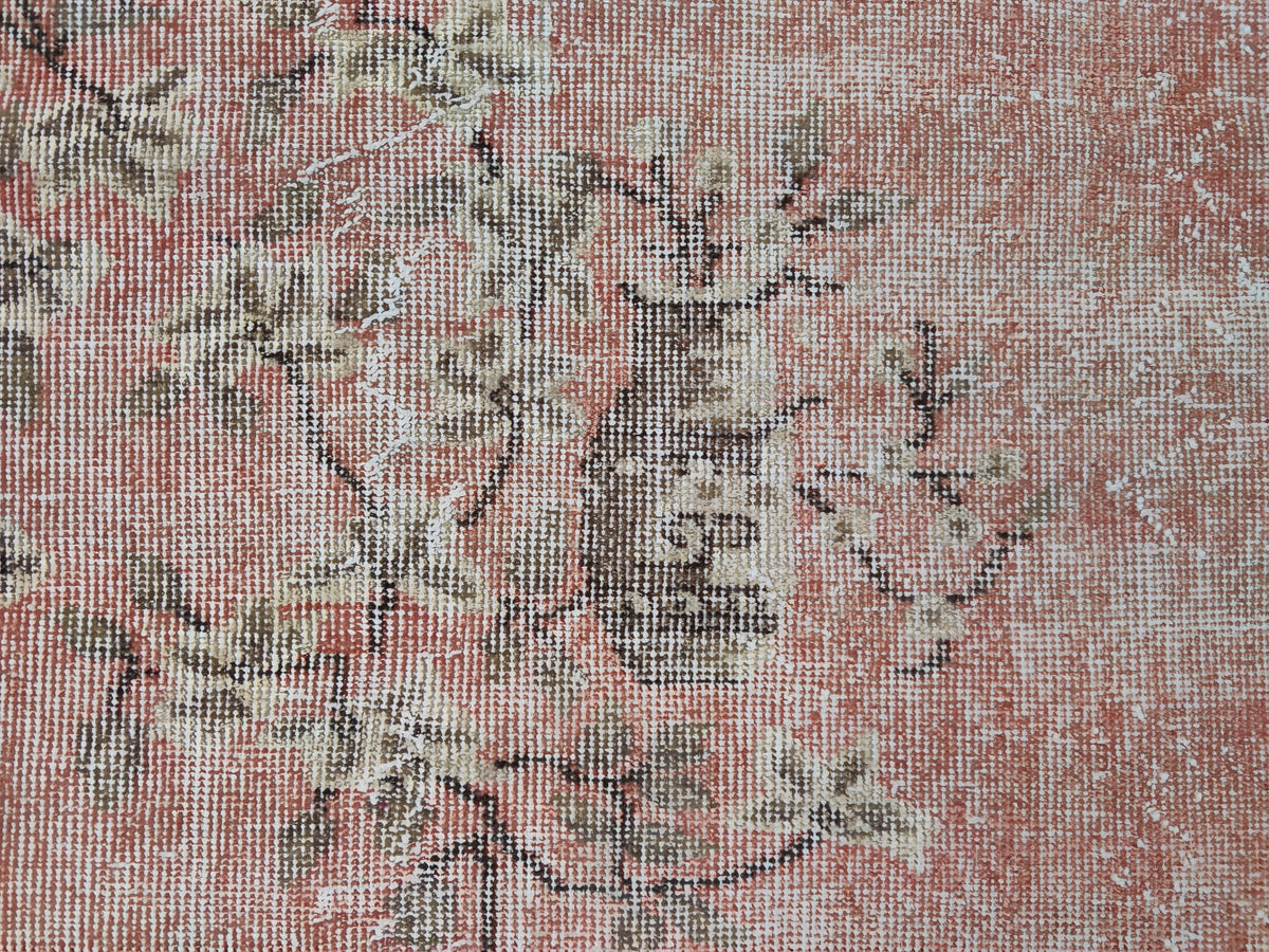 Handwoven Turkish Oushak Rug: Bohemian Wool & Cotton Area Rug (3.4x6.7)