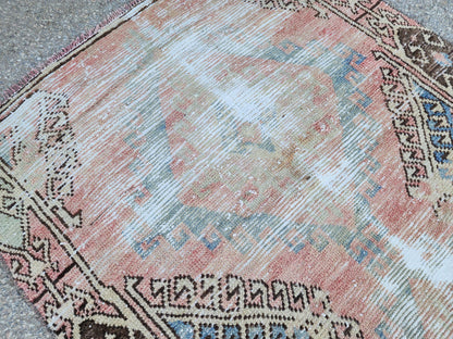 Anatolian Rug 3x7, Turkish Hand Knotted Rustic Decor, Oriental Boho Decor