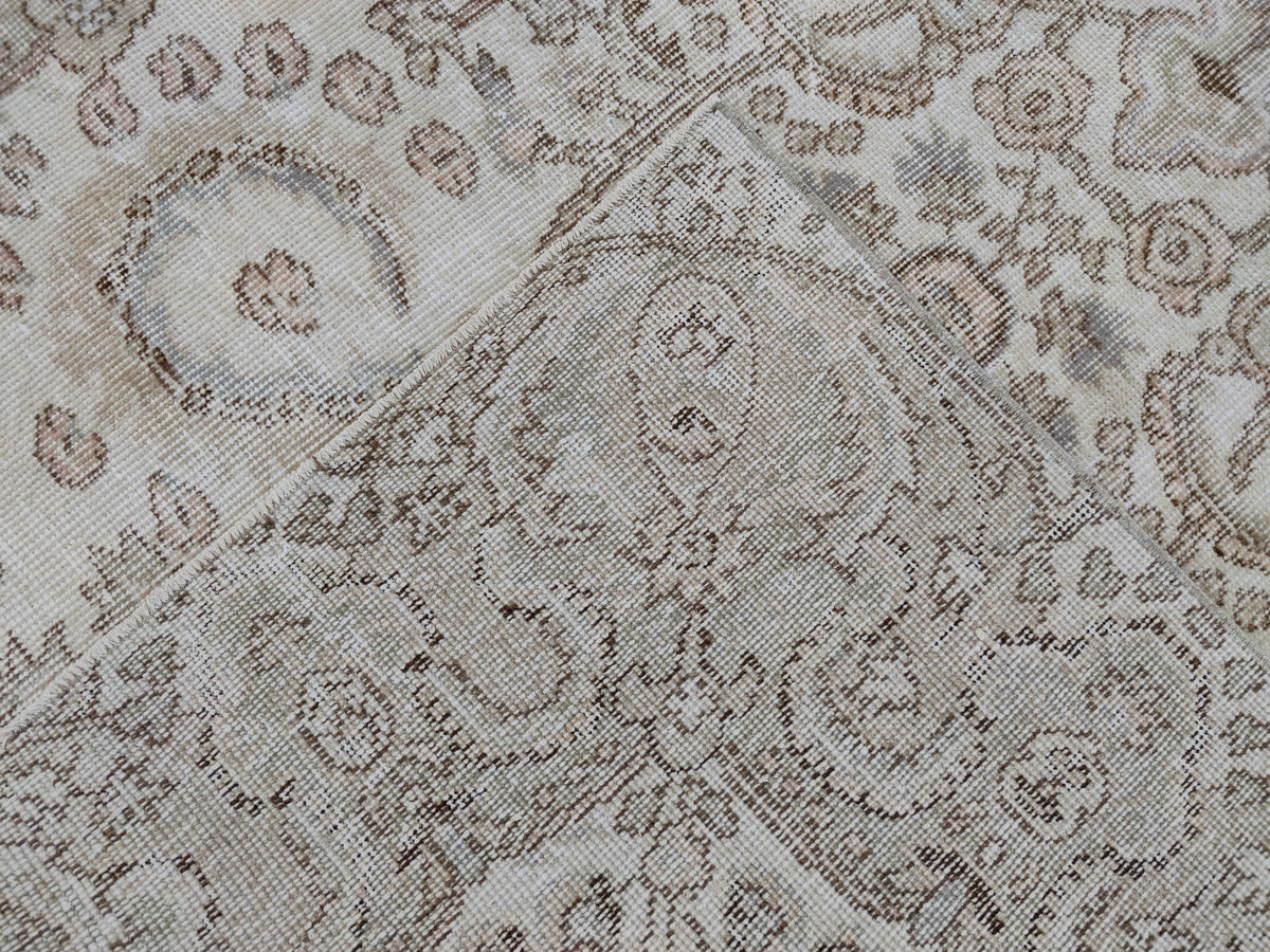 Handwoven Turkish Oushak Rug 5x8: Neutral Boho Decor