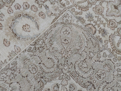 Handwoven Turkish Oushak Rug 5x8: Neutral Boho Decor