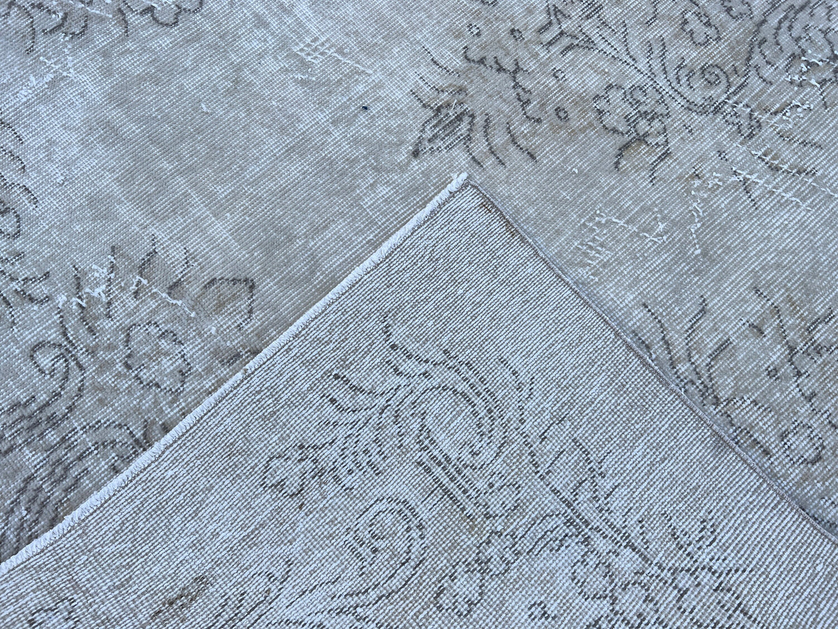 Handwoven Turkish Oushak Rug: 5x8 Vintage Wool & Cotton Area Rug
