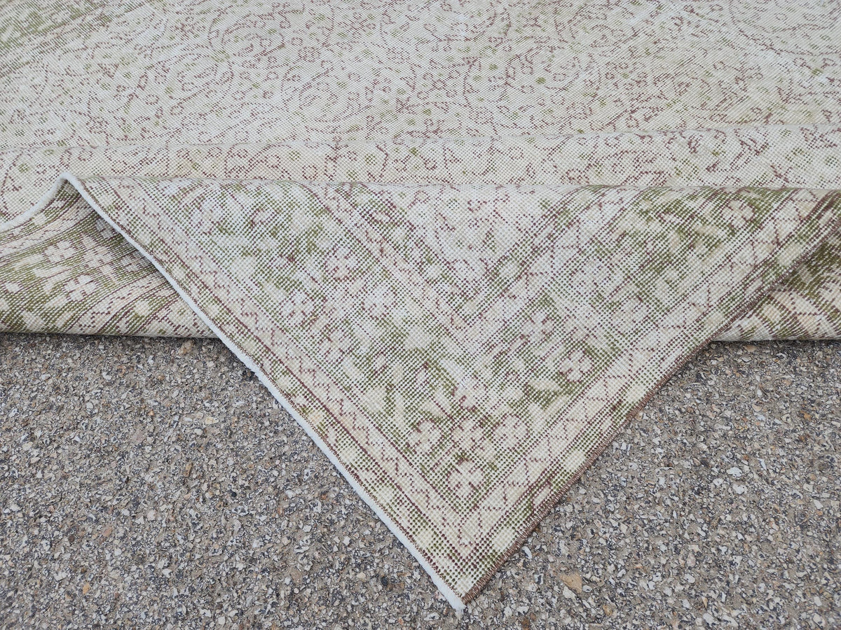 Handmade Wool Oushak Rug 7x10: Turkish Neutral Area Rug