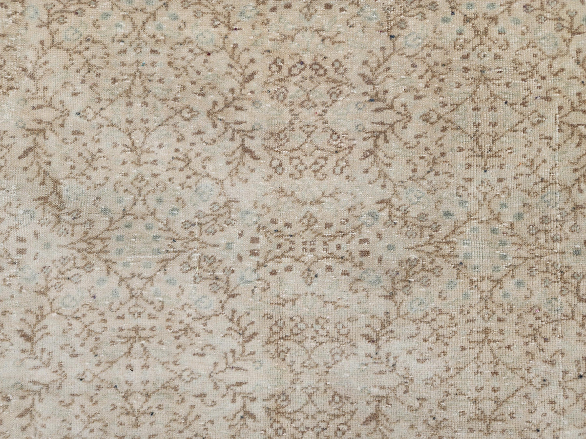 Neutral Turkish Rug 6x9, Kayseri Hand Made Carpet, Oriental Boho Design, Dining Room Decor