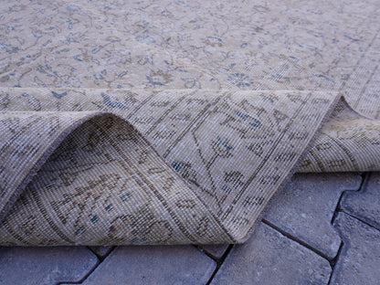 6x10 Vintage Turkish Oushak Rug: Handwoven Wool & Cotton