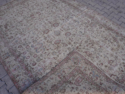 Handwoven Rug 6x9, Wool & Cotton Turkish Rug, Living Room Decor