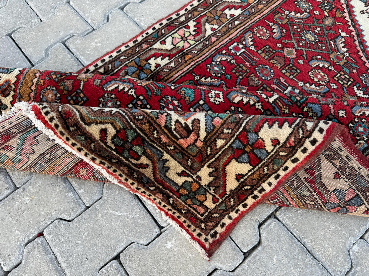 Handmade Oriental Runner Rug: Rustic Kitchen Hallway Decor (3x9)