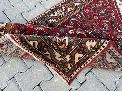 Handmade Oriental Runner Rug: Rustic Kitchen Hallway Decor (3x9)
