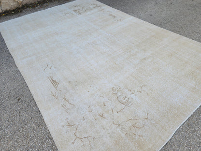 Muted Rug 7x10, Oriental Hand Made Rustic Decor, Turkish Bohemian Carpet