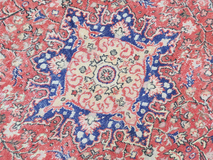 Oushak Area Rug 5.6 x 9.2 ft, Turkish Hand Knotted isparta Carpet, Living Room Decor